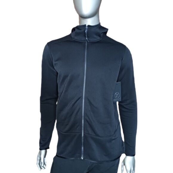 90 Degree Mens Medium Black Jacket Long Sleeve Hoodie Mens Fleece - Picture 1 of 10
